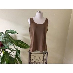 EASYWEAR Chicos Women's Shirt Size 3 Dark  Brown Scoop Neck Sleeveless Cami 0132